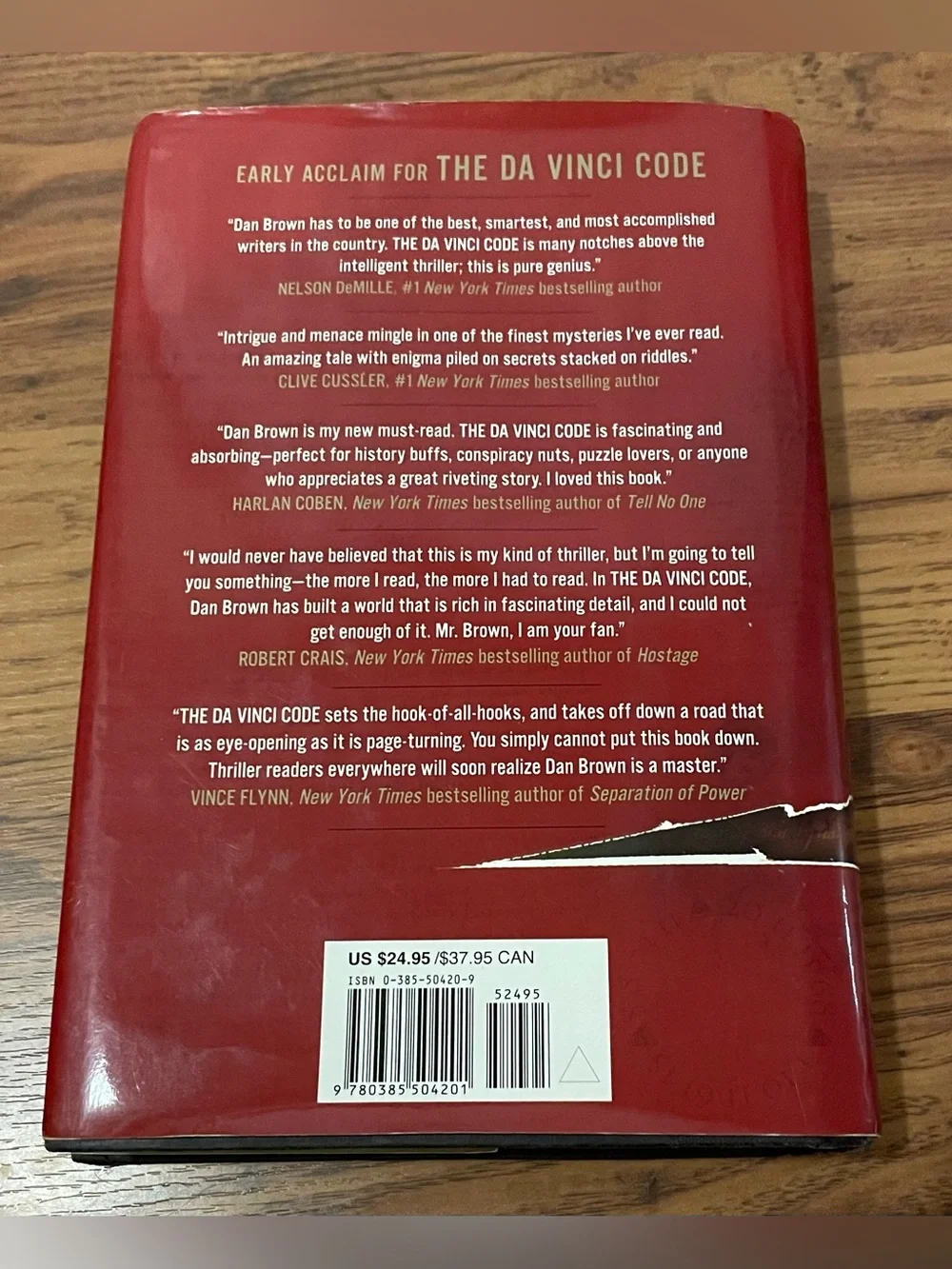 The Da Vinci Code Hardcover Mystery Book by Dan Brown